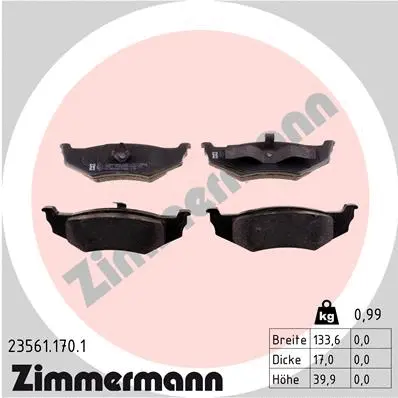 Brake Pad Set, disc brake (23561.170.1)