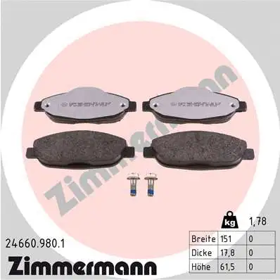 Brake Pad Set, disc brake (24660.980.1)
