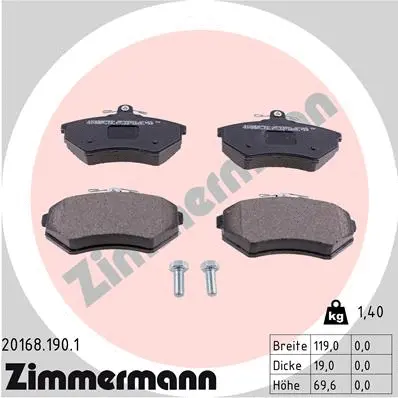 Brake Pad Set, disc brake (20168.190.1)