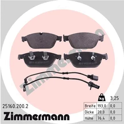 Brake Pad Set, disc brake (25160.200.2)