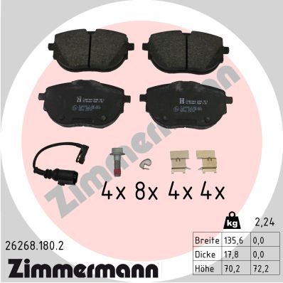 Brake Pad Set, disc brake (26268.180.2)