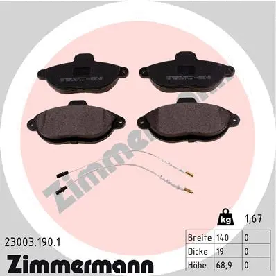 Brake Pad Set, disc brake (23003.190.1)