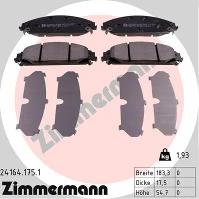 Brake Pad Set, disc brake (24164.175.1)