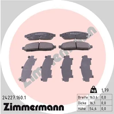 Brake Pad Set, disc brake (24227.160.1)