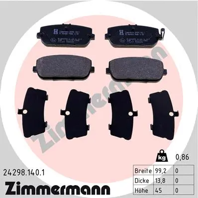 Brake Pad Set, disc brake (24298.140.1)