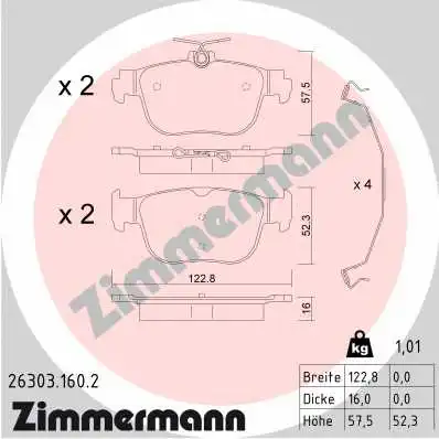 Brake Pad Set, disc brake (26303.160.2)