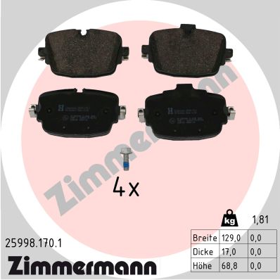 Brake Pad Set, disc brake (25998.170.1)
