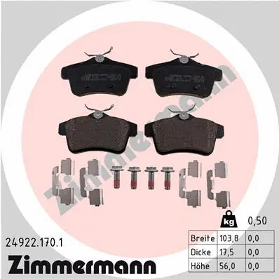 Brake Pad Set, disc brake (24922.170.1)