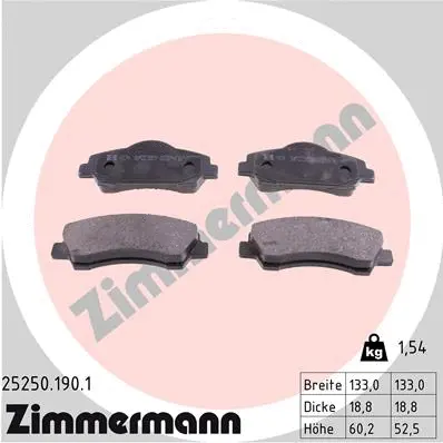Brake Pad Set, disc brake (25250.190.1)