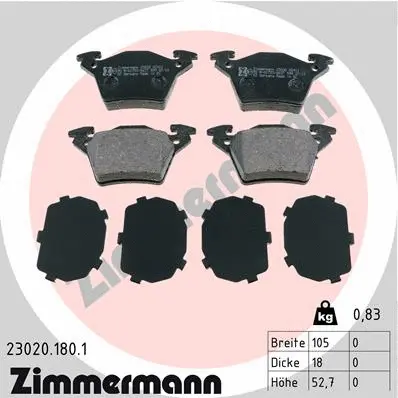 Brake Pad Set, disc brake (23020.180.1)