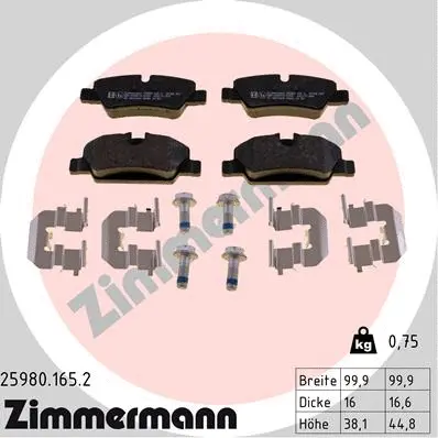 Brake Pad Set, disc brake (25980.165.2)