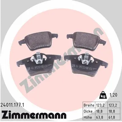 Brake Pad Set, disc brake (24011.177.1)
