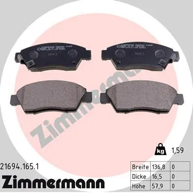 Brake Pad Set, disc brake (21694.165.1)