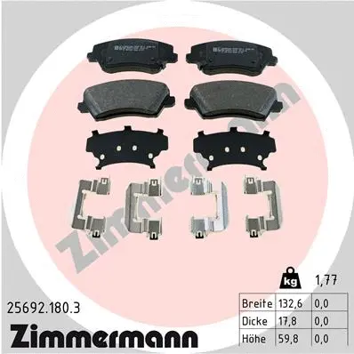 Brake Pad Set, disc brake (25692.180.3)