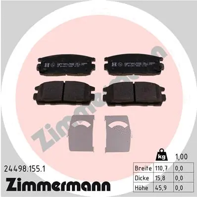 Brake Pad Set, disc brake (24498.155.1)