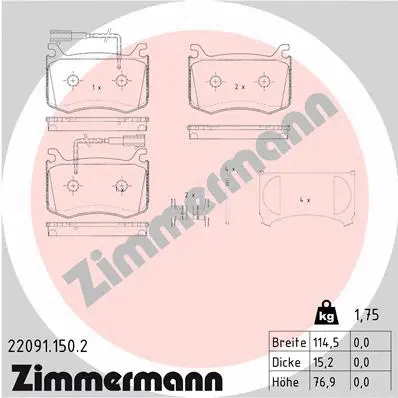 Brake Pad Set, disc brake (22091.150.2)