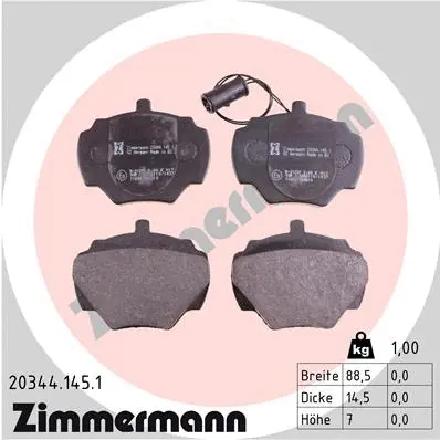 Brake Pad Set, disc brake (20344.145.1)