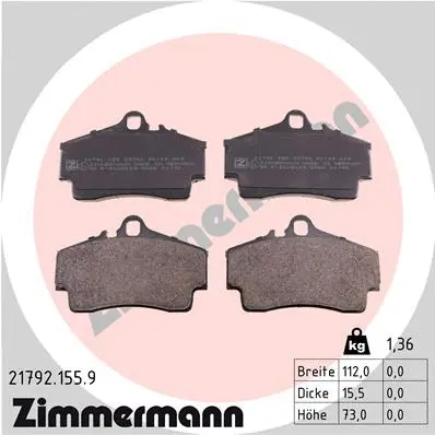 Brake Pad Set, disc brake (21792.155.9)