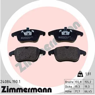 Brake Pad Set, disc brake (24084.190.1)