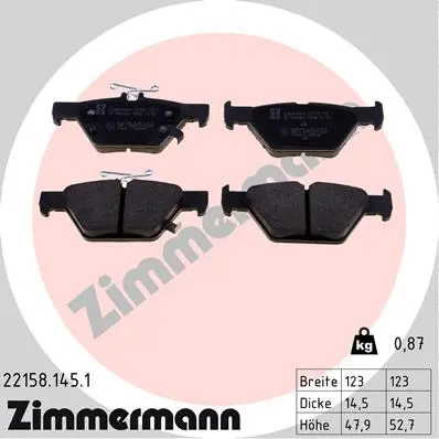 Brake Pad Set, disc brake (22158.145.1)