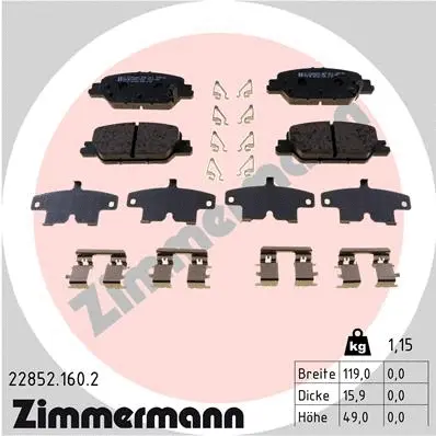 Brake Pad Set, disc brake (22852.160.2)