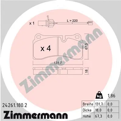 Brake Pad Set, disc brake (24261.180.2)