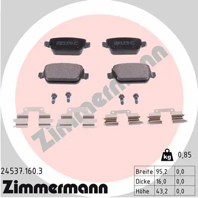 Brake Pad Set, disc brake (24537.160.3)