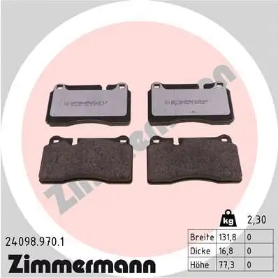 Brake Pad Set, disc brake (24098.970.1)