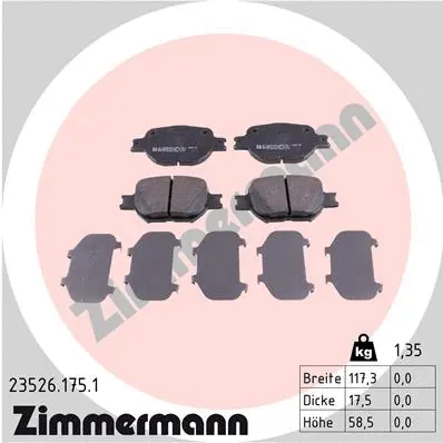 Brake Pad Set, disc brake (23526.175.1)
