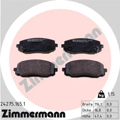 Brake Pad Set, disc brake (24275.165.1)