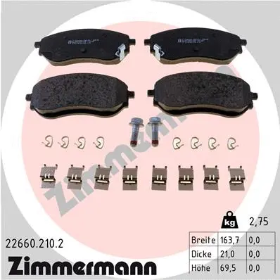 Brake Pad Set, disc brake (22660.210.2)