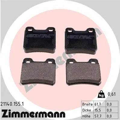 Brake Pad Set, disc brake (21140.155.1)