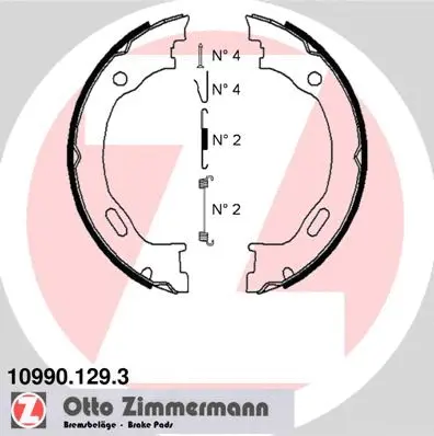 Brake Shoe Set, parking brake (10990.129.3)