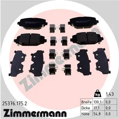 Brake Pad Set, disc brake (25376.175.2)