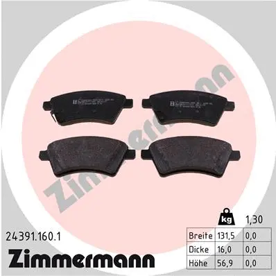 Brake Pad Set, disc brake (24391.160.1)
