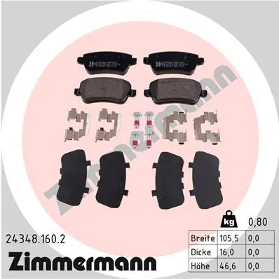 Brake Pad Set, disc brake (24348.160.2)