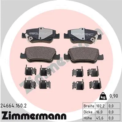 Brake Pad Set, disc brake (24664.160.2)