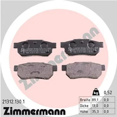 Brake Pad Set, disc brake (21312.130.1)