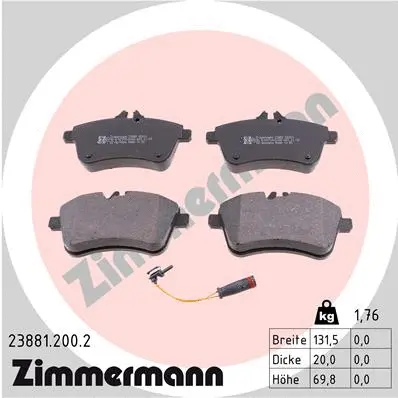 Brake Pad Set, disc brake (23881.200.2)