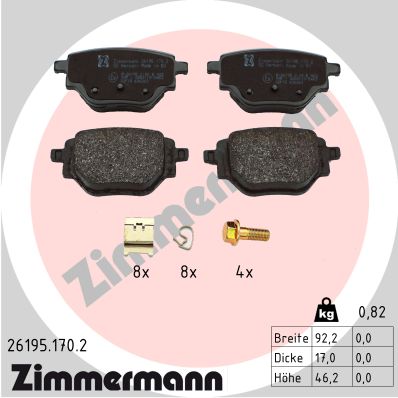 Brake Pad Set, disc brake (26195.170.2)
