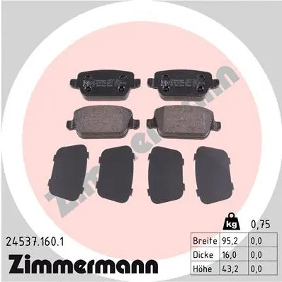 Brake Pad Set, disc brake (24537.160.1)