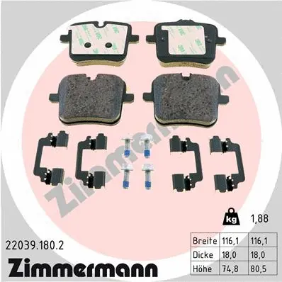 Brake Pad Set, disc brake (22039.180.2)