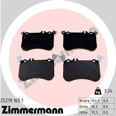 Brake Pad Set, disc brake (25219.165.1)