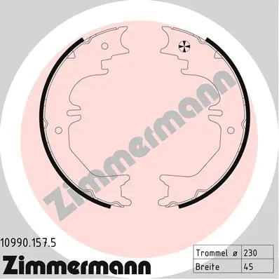 Brake Shoe Set, parking brake (10990.157.5)