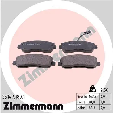 Brake Pad Set, disc brake (25147.180.1)