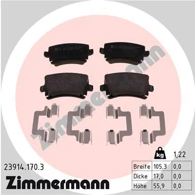 Brake Pad Set, disc brake (23914.170.3)