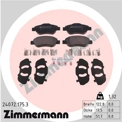 Brake Pad Set, disc brake (24072.175.3)