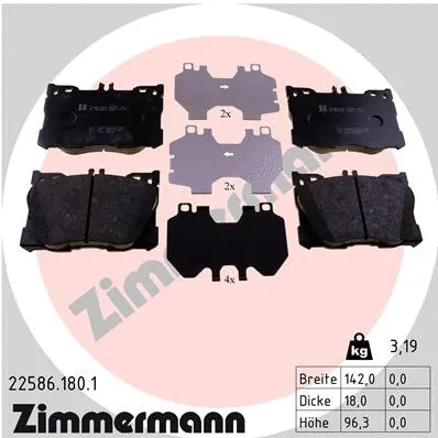 Brake Pad Set, disc brake (22586.180.1)