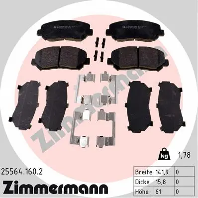 Brake Pad Set, disc brake (25564.160.2)