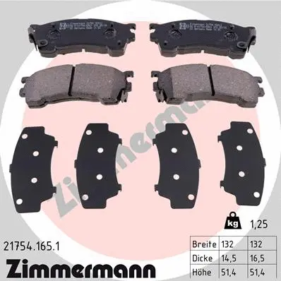 Brake Pad Set, disc brake (21754.165.1)